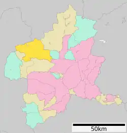 موقعیت ناکانوجو، گونما در نقشه
