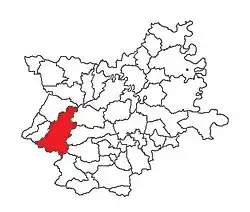 Location of Našice in Osijek-Baranja County