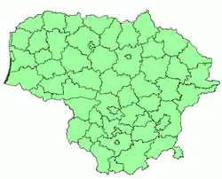 Location of Neringa municipality within Lithuania
