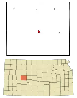 Location of Ness City, Kansas