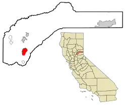 Location in شهرستان نوادا، کالیفرنیا و ایالت کالیفرنیا