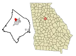 Location in Newton County and the state of جورجیا
