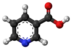 Ball and stick model of niacin
