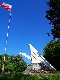 A monument to citizens of Niewolno murdered during the Nazi occupation of Poland.