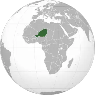 موقعیت &nbsp;نیجر&nbsp;&nbsp;(dark green)