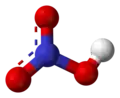 Resonance ball and stick model of nitric acid
