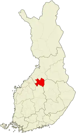موقعیت ناحیه نیوالا-هاپایروی
Nivala-Haapajärvi sub-region