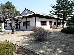 The North Korea Peace Museum which is the only remaining building in the village.