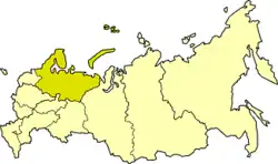 Northern Economic Region on the map of Russia