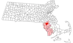 Location in Bristol County in Massachusetts