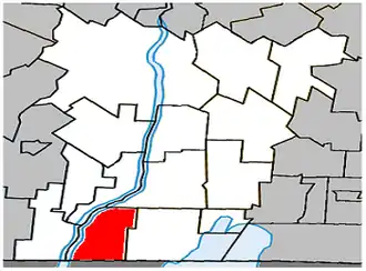 Location within Le Haut-Richelieu Regional County Municipality.