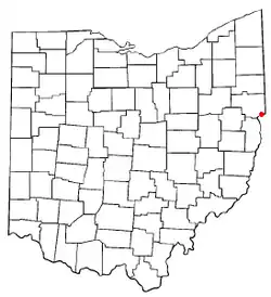 Location of East Liverpool, Ohio
