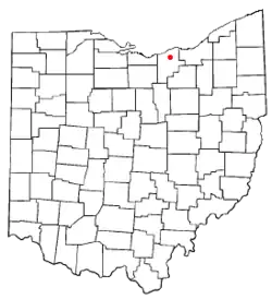 Location of Elyria, Ohio