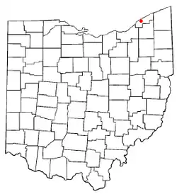 Location of Mentor, Ohio