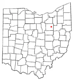 Location of Orrville, Ohio