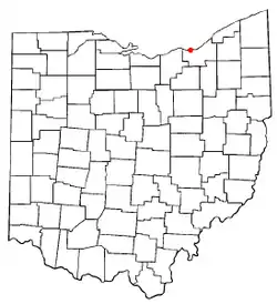 Location of Rocky River in Ohio