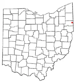 Location of Struthers, Ohio