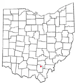 Location of Wellston, Ohio