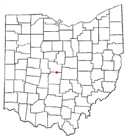 Location of Westerville in Ohio