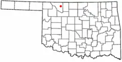 Location of Alva, Oklahoma