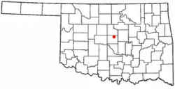 Location of Arcadia, Oklahoma