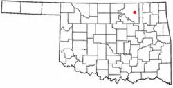 Location of Barnsdall, Oklahoma