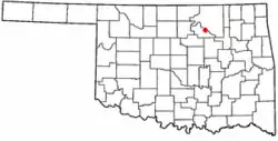 Location of Blackburn, Oklahoma