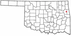 Location of Briggs, Oklahoma