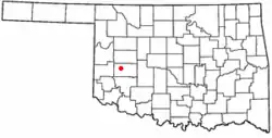 Location of Burns Flat, Oklahoma