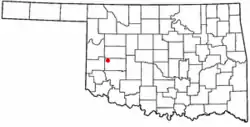 Location of Canute, Oklahoma