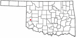Location of Carter, Oklahoma
