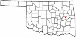 Location of Checotah, Oklahoma