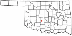 Location of Chickasha, Oklahoma