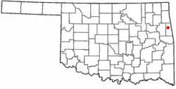 Location of Christie, Oklahoma