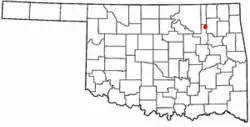 Location of Collinsville, Oklahoma