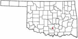 Location of Davis, Oklahoma