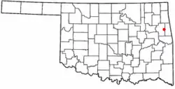 Location of Eldon, Oklahoma