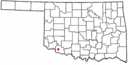 Location of Frederick, Oklahoma