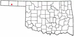 Location of Goodwell, Oklahoma