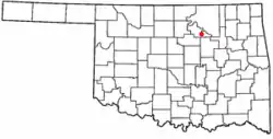 Location of Hallett, Oklahoma