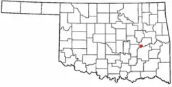 Location of Hanna, Oklahoma