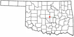 Location of Harrah, Oklahoma