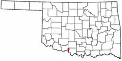 Location of Hastings, Oklahoma