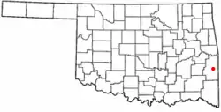 Location of Heavener, Oklahoma