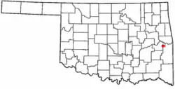 Location of Keota, Oklahoma