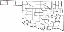 Location of Keyes, Oklahoma