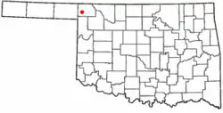 Location of Laverne, Oklahoma