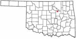 Location of Lawrence Creek, Oklahoma