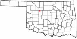Location of Longdale, Oklahoma