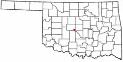 Location of Mustang, Oklahoma